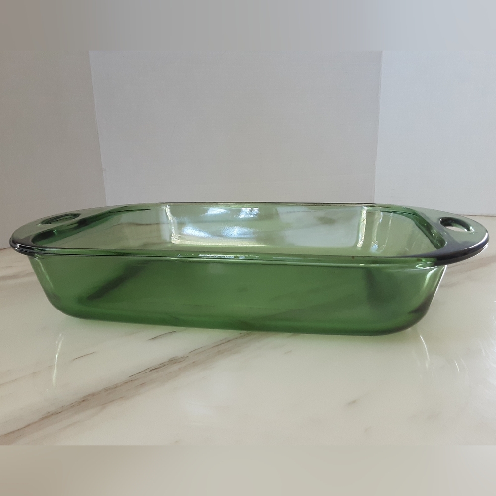 ANCHOR HOCKING Green Glass 3 Quart Lasagna Pan 9" x 13"